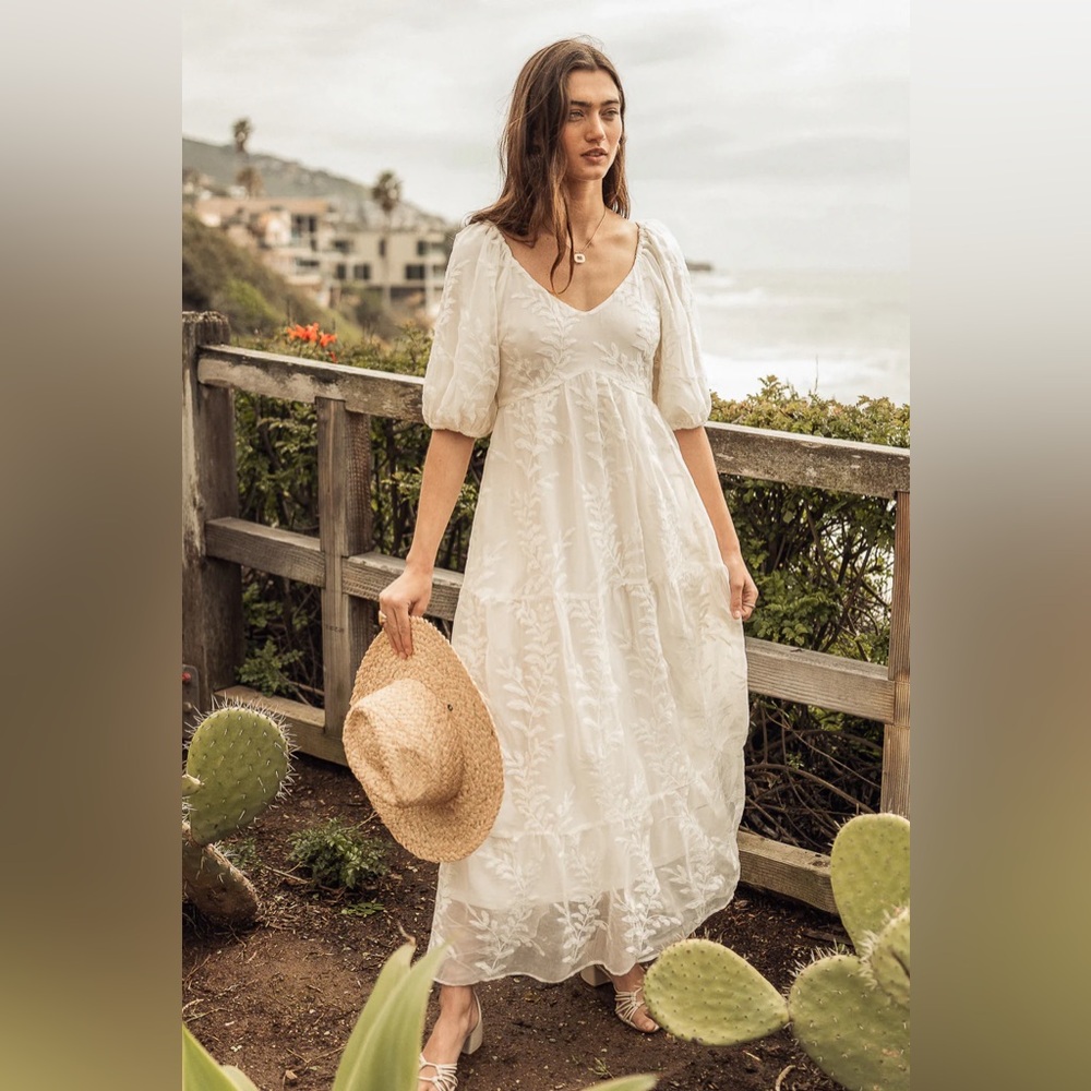 Bohme Kay embroidered dress in ivory